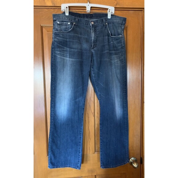 $249 Citizens of Humanity Mens 38x31" Blue Denim Straight Leg Perfect Jeans Note - Picture 1 of 16